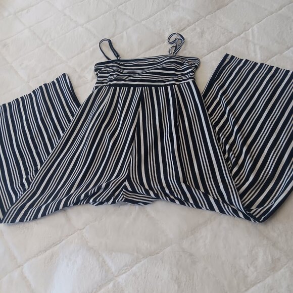 striped wide leg jumpsuit romper - Picture 6 of 16